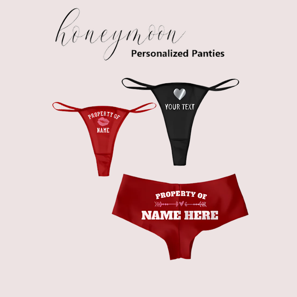 Personalized honeymoon panties pack