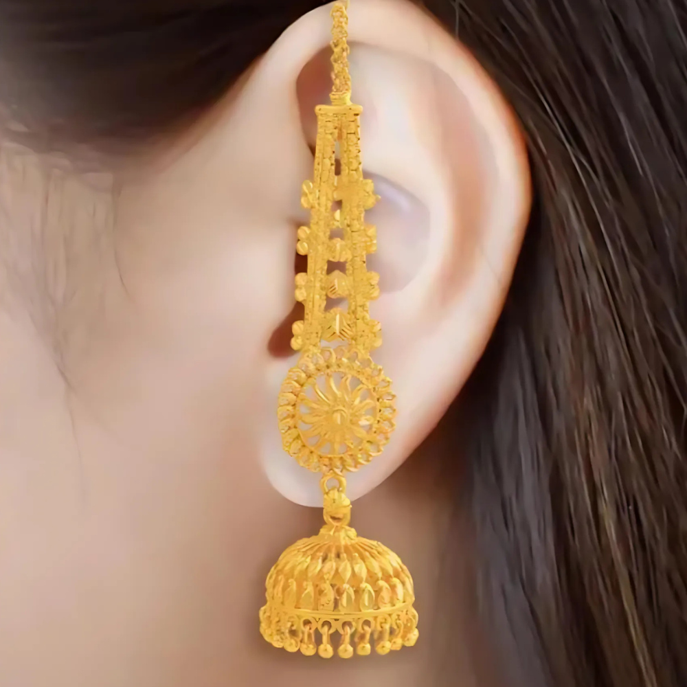 Gold jhumka earrings