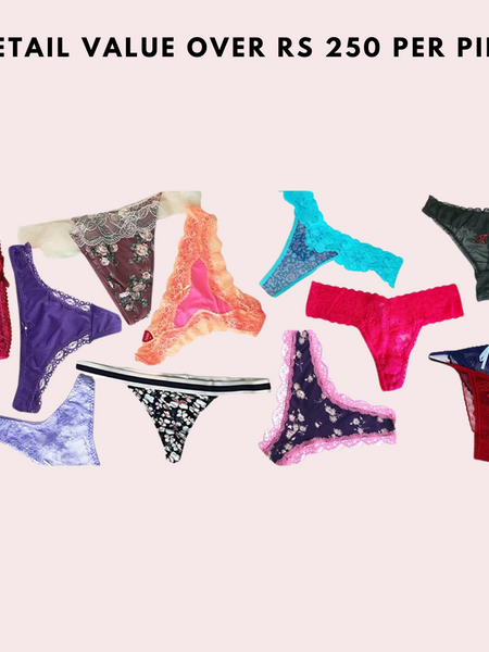 Wholesale lot of 12 imported thong panties