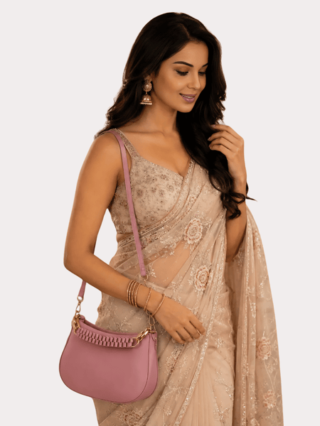Blush Petal Chic Crescent Sling Bag