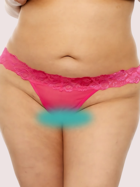 Classic Lace Open-Front Crotchless Thong