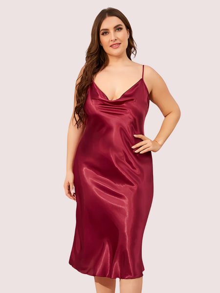 प्लस साइज़ क्लासिक सैटिन स्लीपवियर (4XL-5XL)