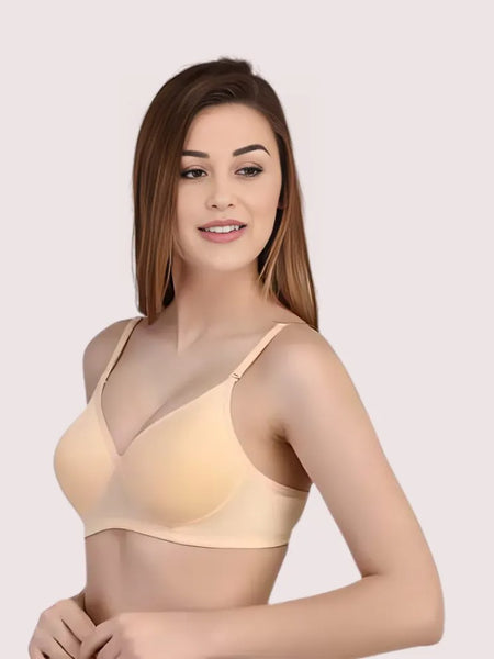 Women Beige Full Coverage Lightly Padded Bra