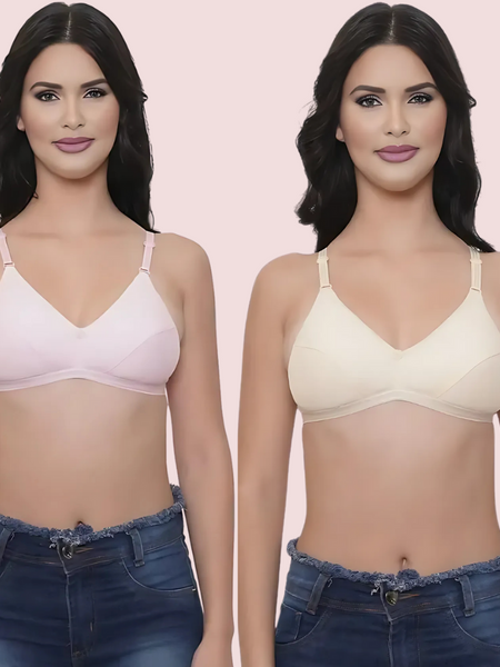 Breezy Comfort 2-Pack Cotton Summer Bra – Assorted Colors