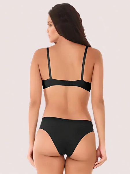 Timeless Black Cotton Bra Set