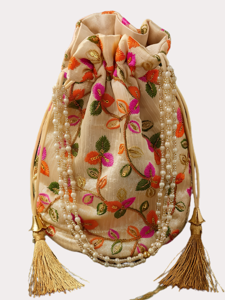 RoyalBloom Embroidered Potli Bag for Women