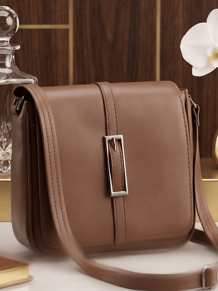 Classic Caramel Elegance Sling Bag