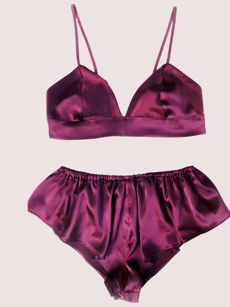 Classic Pure Silk Bra Set for Women