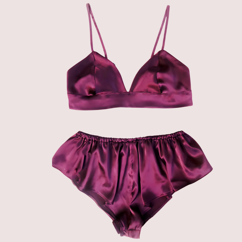 Classic Pure Silk Bra Set for Women