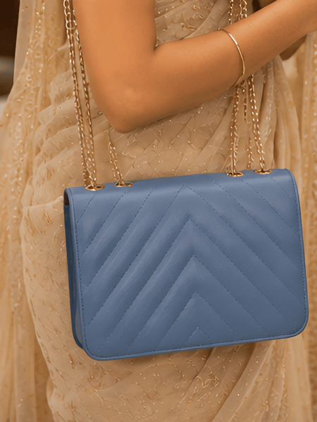 SkyLuxe Chevron Blue Sling Bag for Women