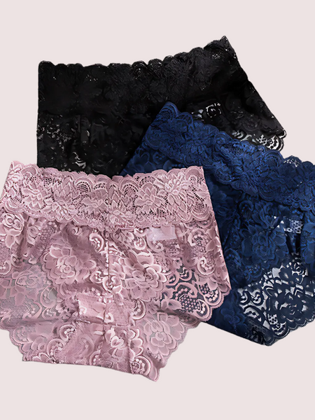 Women's  Beautiful Lace Panties Pack (of 3)