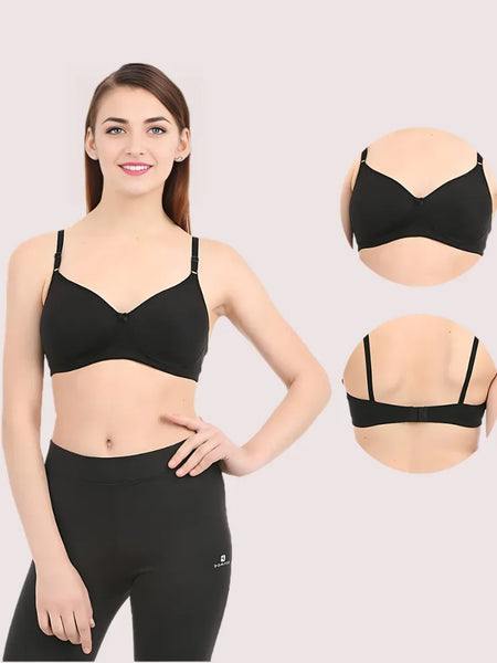 Black Non Wired Padded Bra