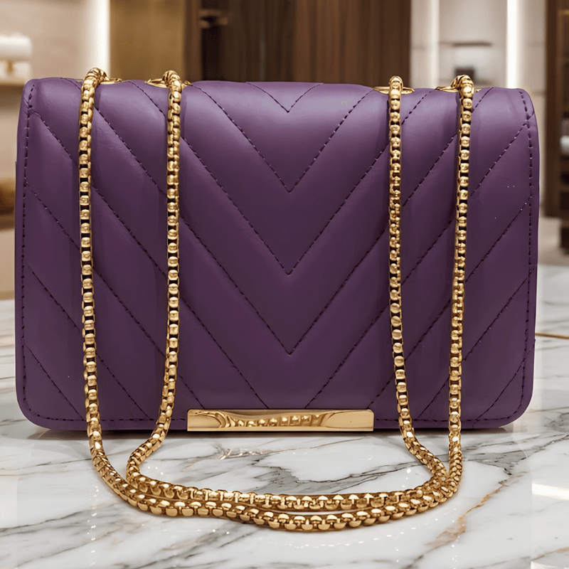 Royal Orchid Quilted Chain Sling Bag