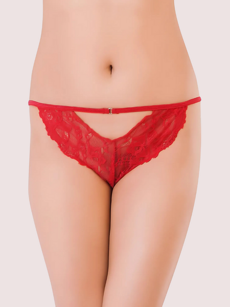 Beautiful Lace Red Women's Cheekies ( Pack of 1 )