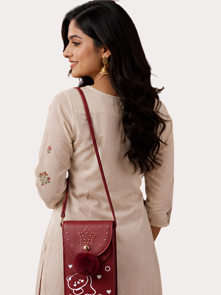 Ruby Star Pom-Pom Mobile Sling Bag