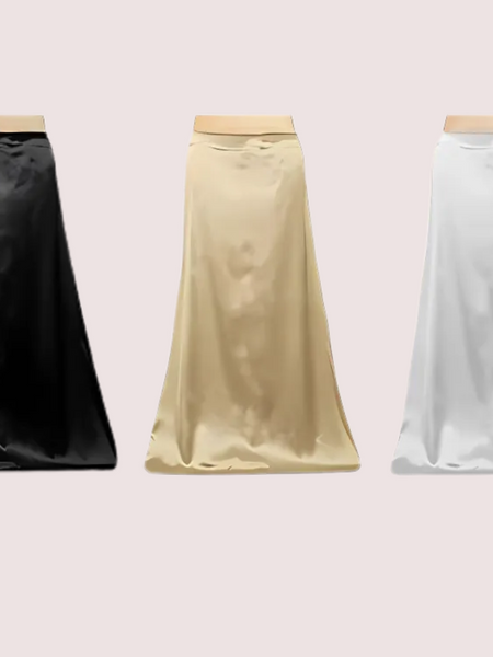 Combo Women's Satin Petticoat Inskirt (Black, Light-Beige, White)