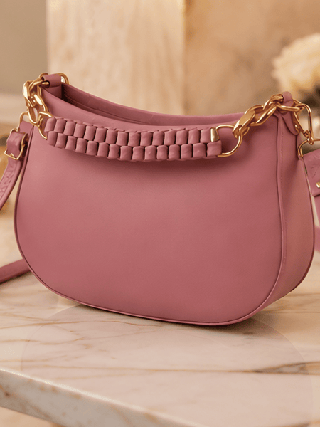 Blush Petal Chic Crescent Sling Bag