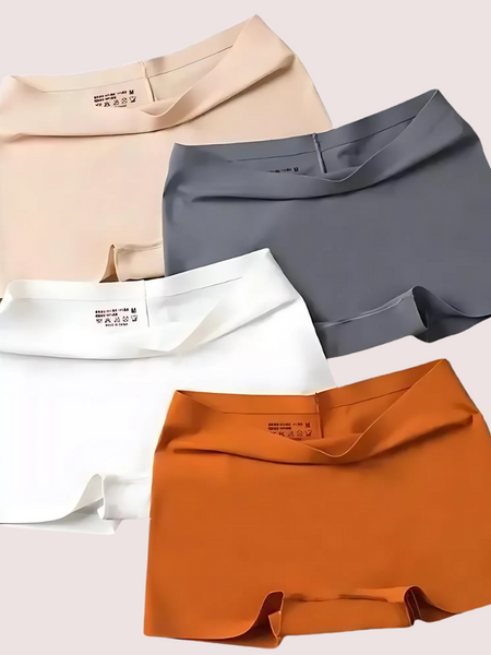 Women's Seamless Ice Silk Boyshorts Panties (4pcs)
