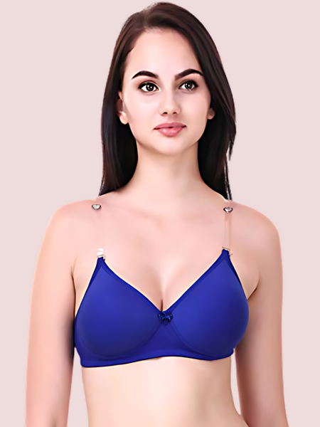 Blue Transparent Strap Bra