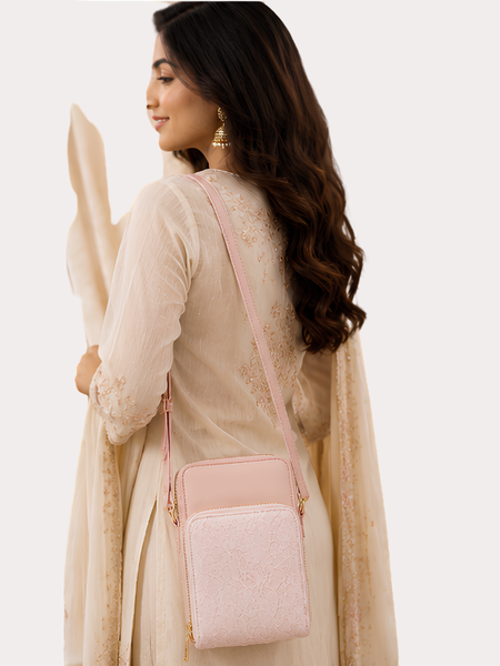 Blush Bloom Ethnic Crossbody Sling Bag