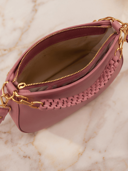 Blush Petal Chic Crescent Sling Bag