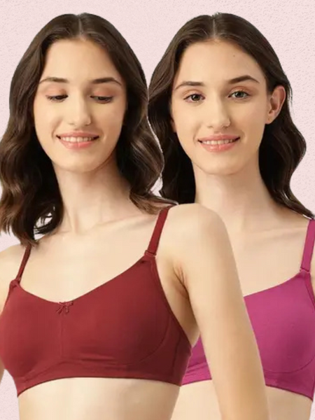 Breathable Cotton Non-Padded Bra – Women’s 2-Pack