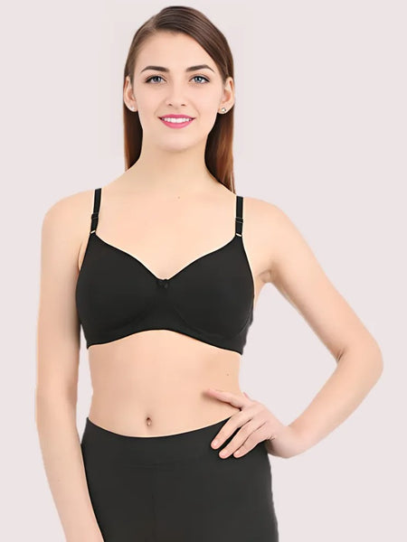 Black Non Wired Padded Bra