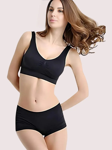 सक्रिय महिलाओं के लिए स्पोर्ट्स ब्रा पैंटी सेट (2 का पैक)
