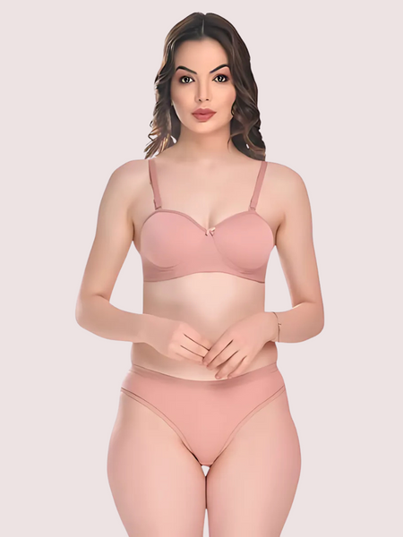 एक आकर्षक व्यक्तित्व के लिए पैडेड कॉटन ब्रा पैंटी सेट (2 का पैक)
