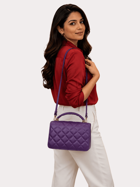 Royal Amethyst Quilted Luxe Handbag