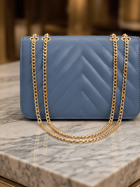 SkyLuxe Chevron Blue Sling Bag for Women