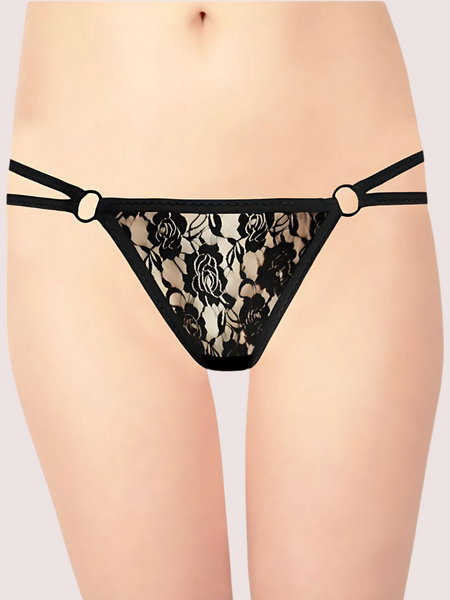 Women's Lace G String & Thong Panties (Pack of 2)