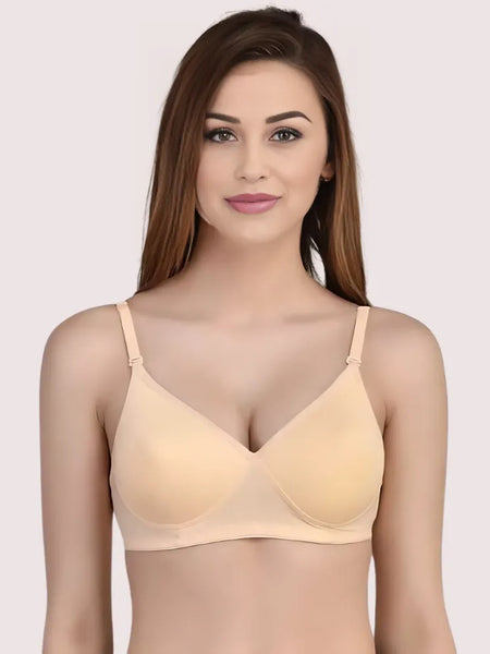 Women Beige Full Coverage Lightly Padded Bra