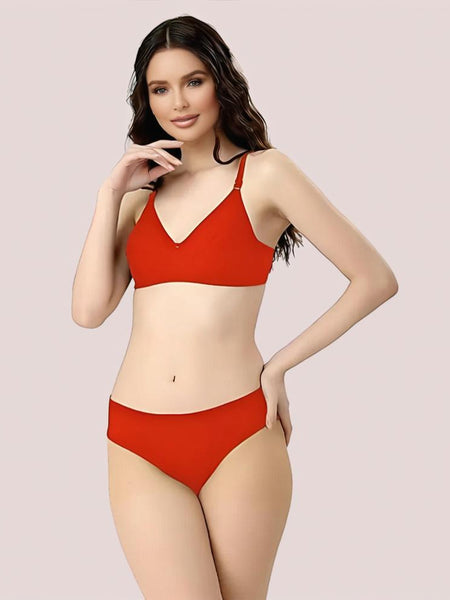 Cherry Hug – Red Cotton Bra & Panty Set