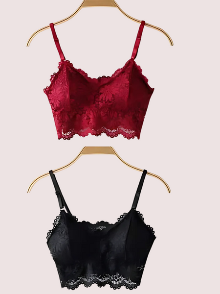 2 pack luxury lace padded bralette