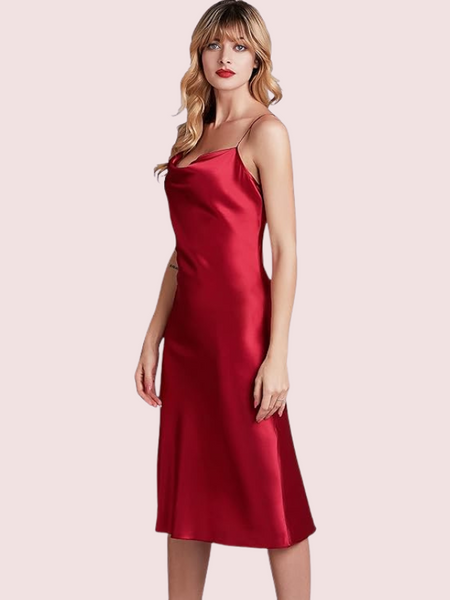 Elegant Cowl Neck Silk Nightgown for Comfort