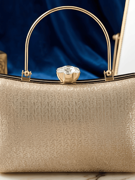 Champagne Glow Luxe Evening Clutch Bag