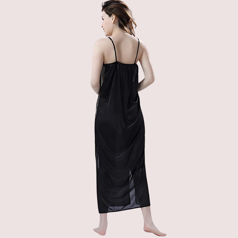 Elegant Lace Seductive Black Nightgown