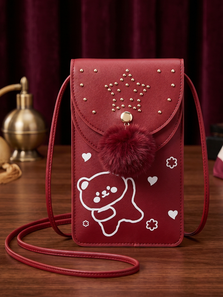Ruby Star Pom-Pom Mobile Sling Bag