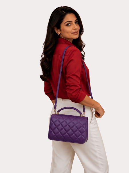 Royal Amethyst Quilted Luxe Handbag