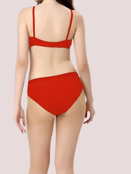 Cherry Hug – Red Cotton Bra & Panty Set