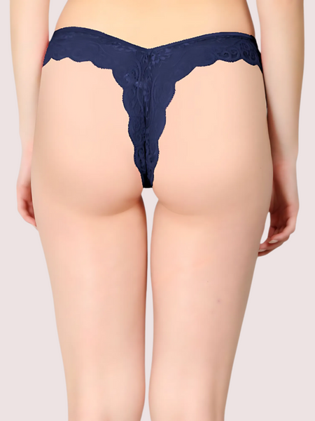 Blue Lace Design Women's Thongs ( Pack of 1 )