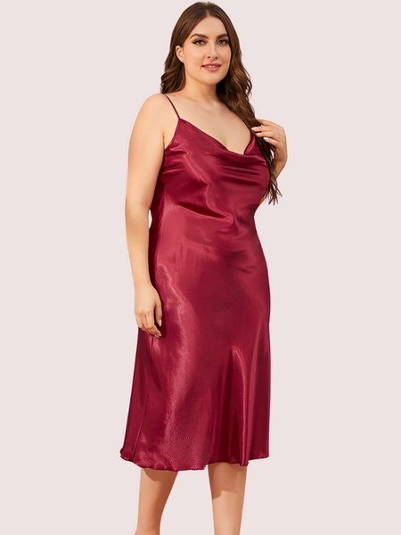 प्लस साइज़ क्लासिक सैटिन स्लीपवियर (4XL-5XL)